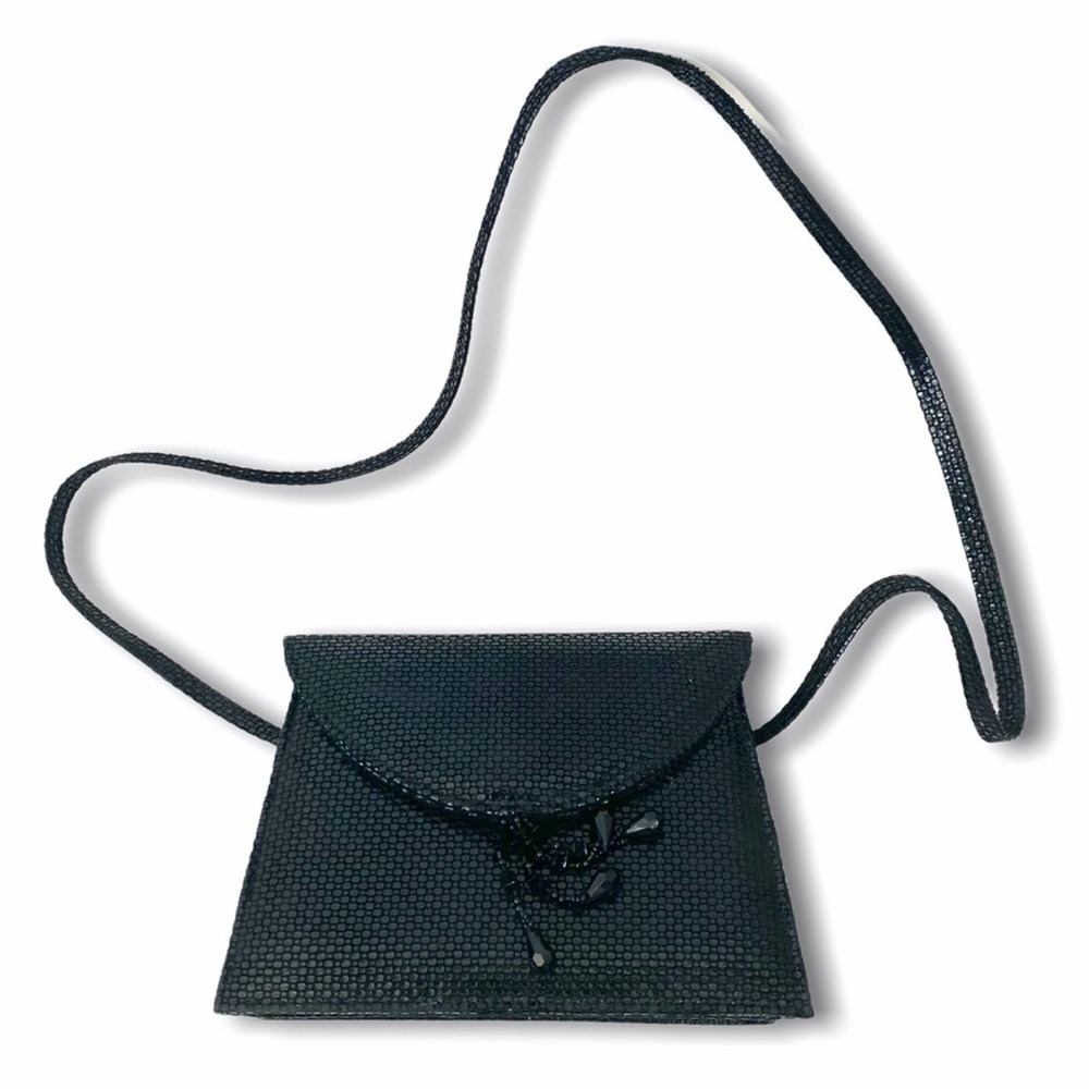 Michelle LaLonde Tassel Beaded Black Crossbody Bag